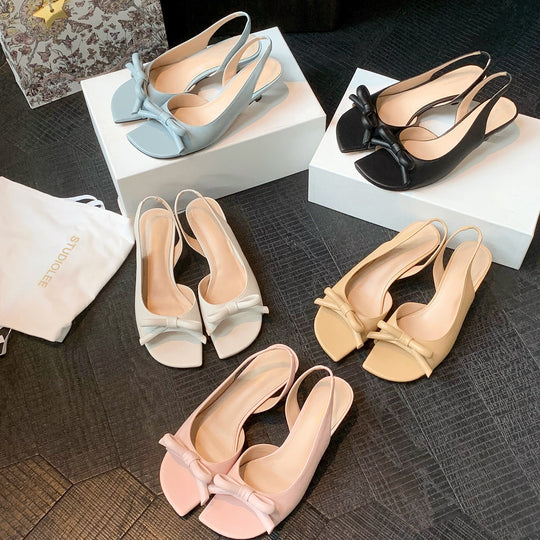 Damen Slingback-Pumps mit modischem Knoten-Detail und komfortablem Absatz EB