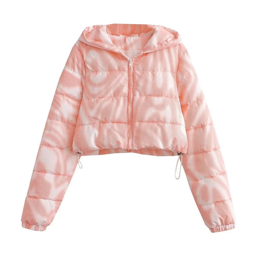 Damen cropped Übergangsjacke mit modernem geometrischen Print und praktischen Taschen EB