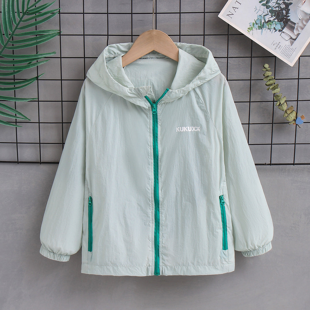 Damen nan ultraleichte Kapuzen-Nylonjacke mit UV-Schutz, winddichter Ausstattung und Reißverschlusstaschen R&B
