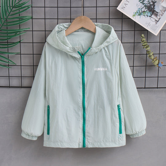 Damen nan ultraleichte Kapuzen-Nylonjacke mit UV-Schutz, winddichter Ausstattung und Reißverschlusstaschen R&B