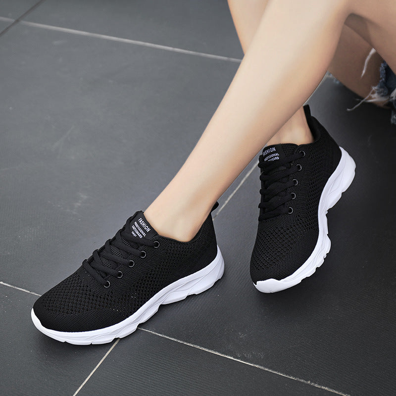 Damen Sportliche Sneakers mit atmungsaktivem Mesh und rutschfester Laufsohle EB