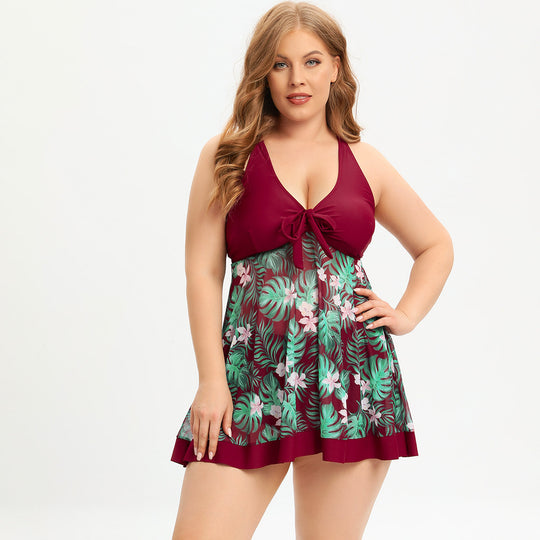 Damen Badeanzug mit floralem Überwurf EB