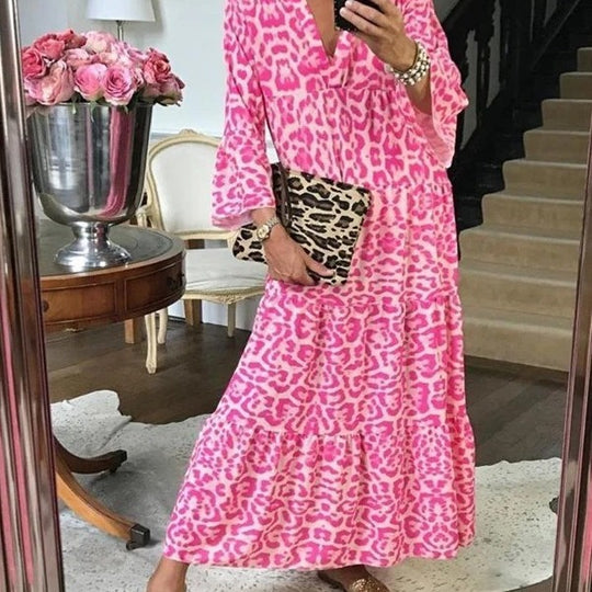 Damen Maxikleid im eleganten Leoprint EB