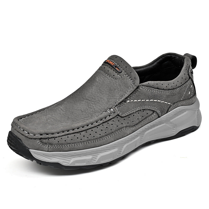 Damen Komfortable Leder Slipper mit atmungsaktiven Perforationen EB