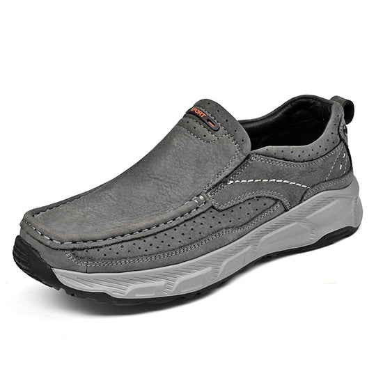Damen Komfortable Leder Slipper mit atmungsaktiven Perforationen EB