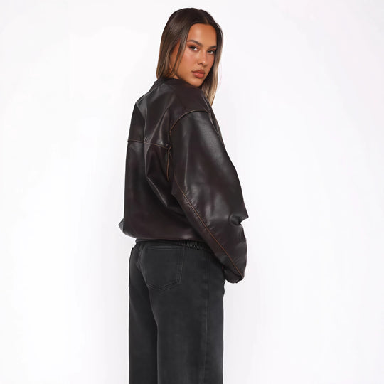 Damen modische cropped jacke mit lässigem Schnitt EB