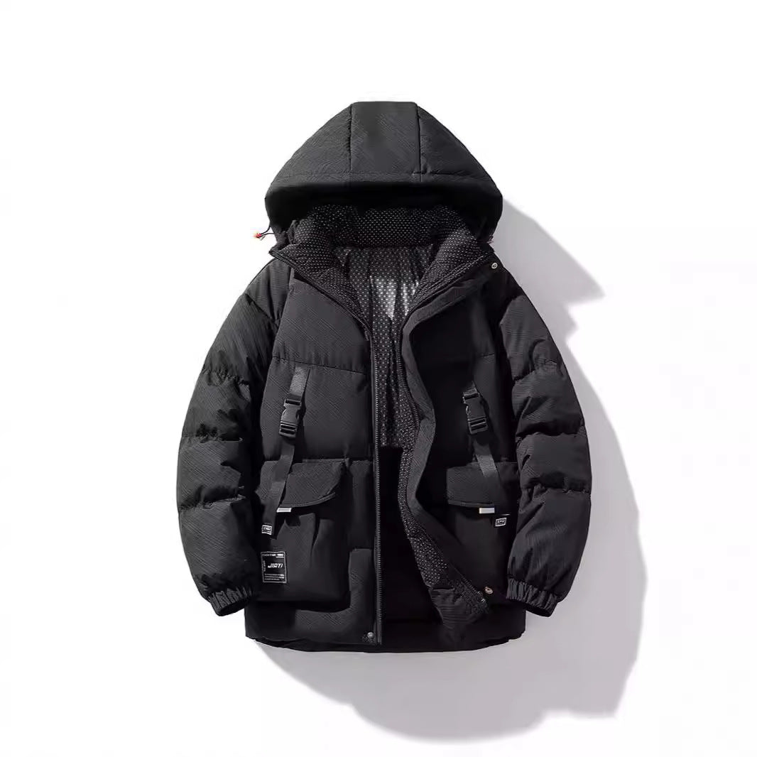 Herren Stepp-Winterjacke mit Kapuze und Printdetails EB