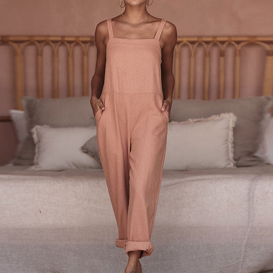 Damen Leichter Jumpsuit mit praktischen Taschen EB