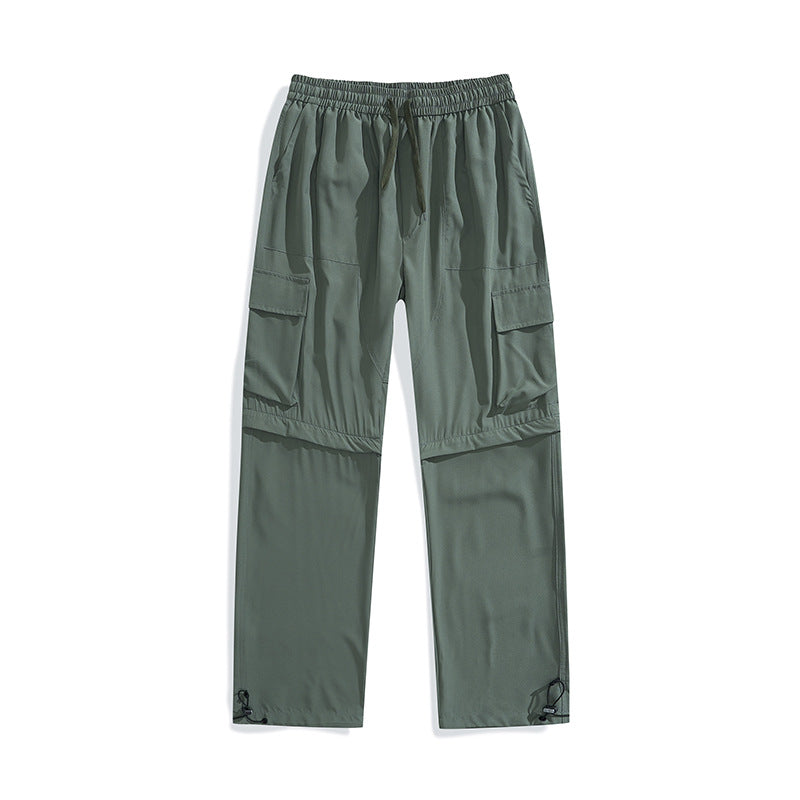 Herren wandelbare Cargo-Zip-Hose mit abnehmbaren Oberschenkeln, großformatigen Pattentaschen und elastischem Kordelbund EB