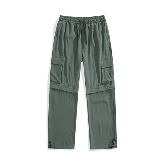 Herren wandelbare Cargo-Zip-Hose mit abnehmbaren Oberschenkeln, großformatigen Pattentaschen und elastischem Kordelbund EB
