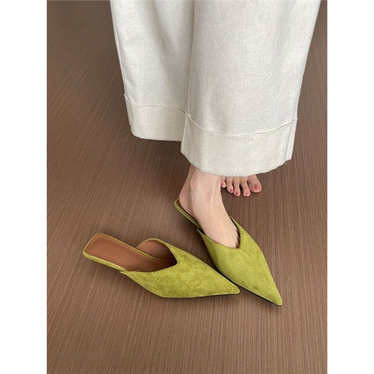 Damen spitze Mules mit elegantem Velourslederfutter EB