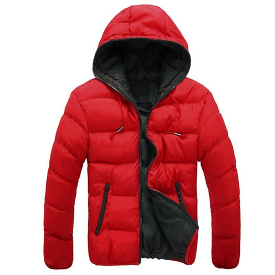 Herren nan gesteppte Kapuzen-Steppjacke mit kontrastierendem Fleecefutter und seitlichen Reißverschlusstaschen EB