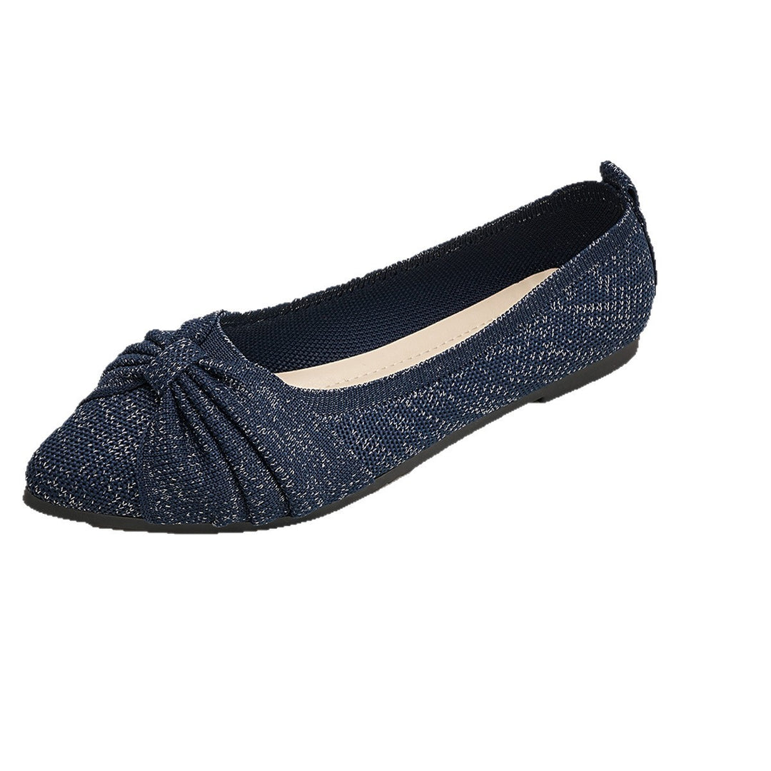 Damen elegante Ballerinas mit dekorativem Schleifenakzent und atmungsaktivem Obermaterial EB