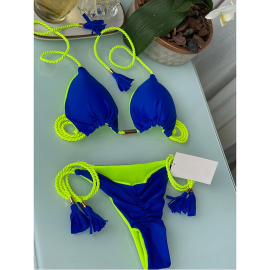 Damen Triangel-Bikini mit verspieltem Trockenband und eleganten Details EB