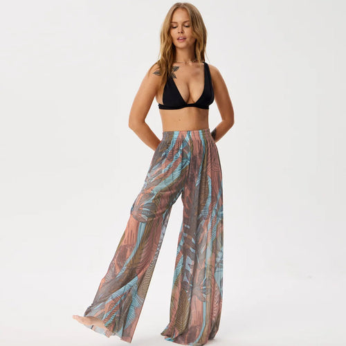Damen Leggings aus luftiger, transparenter Stoffqualität mit exotischem Muster EB