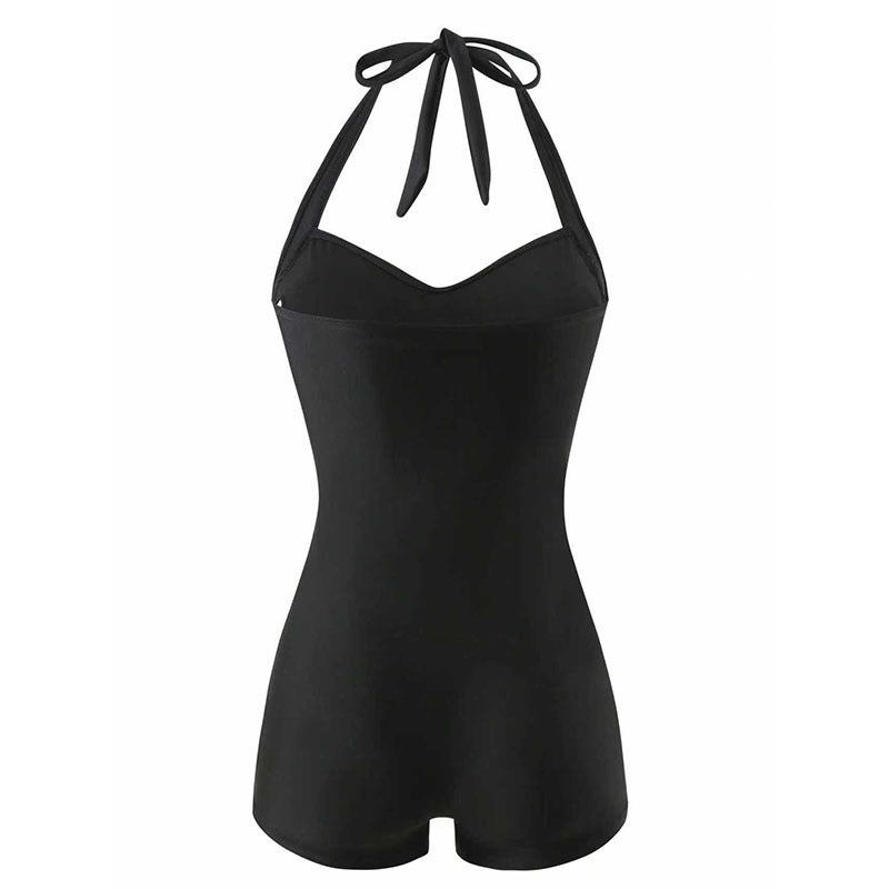 Damen Halterneck Badeanzug mit schmeichelnder Raffung EB