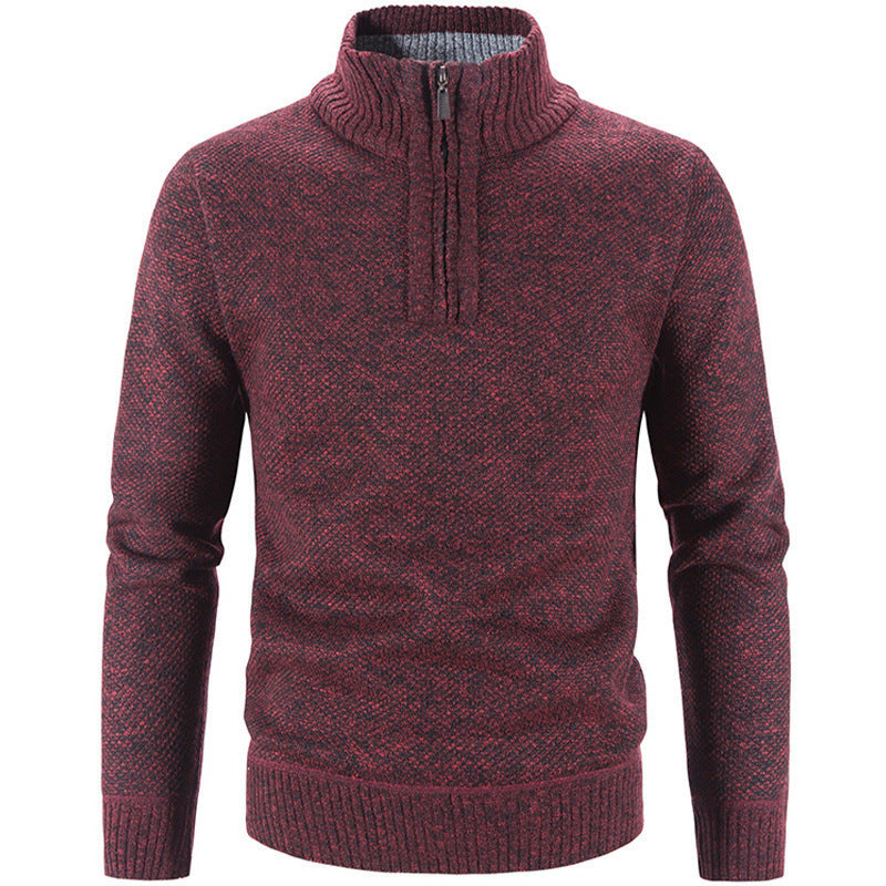 Herren modischer Rollkragenpullover mit elegantem Reißverschluss EB