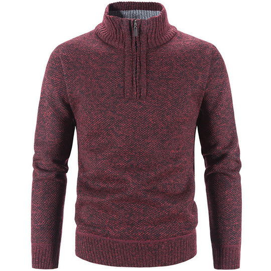 Herren modischer Rollkragenpullover mit elegantem Reißverschluss EB