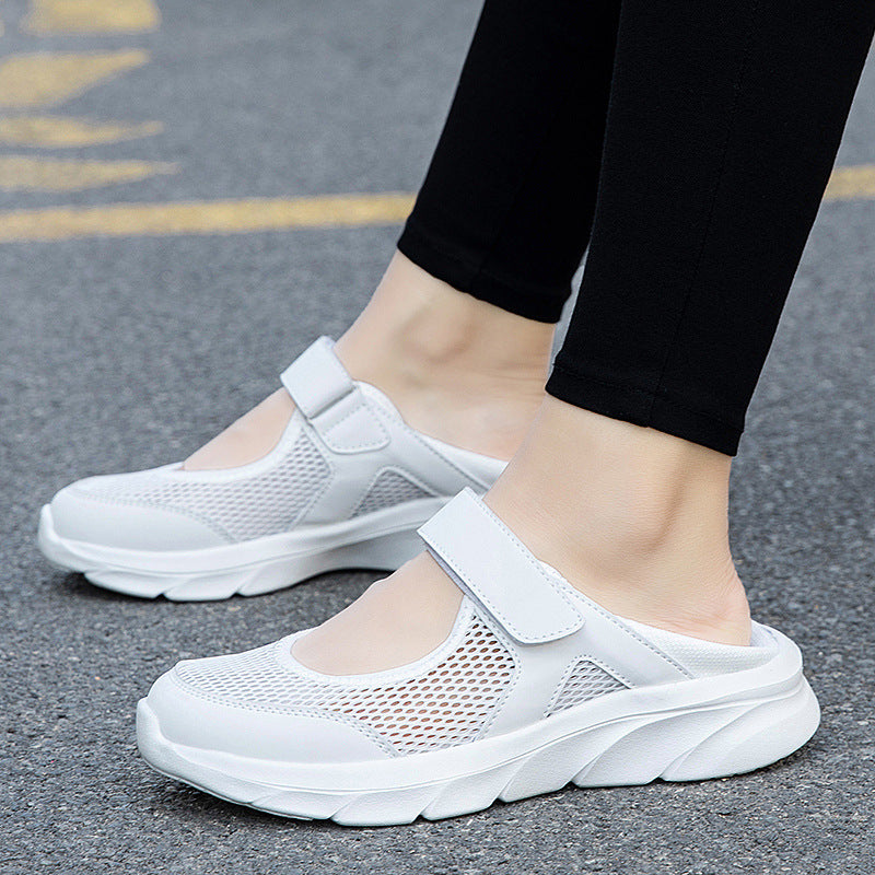 Damen nan Komfort-Riemchen-Sneaker mit Klettverschluss nahtlosem Strickschaft und dämpfender Leichtsohle EB