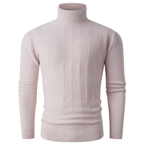 Herren Rollkragenpullover mit strukturiertem Muster und hohem Kragen EB