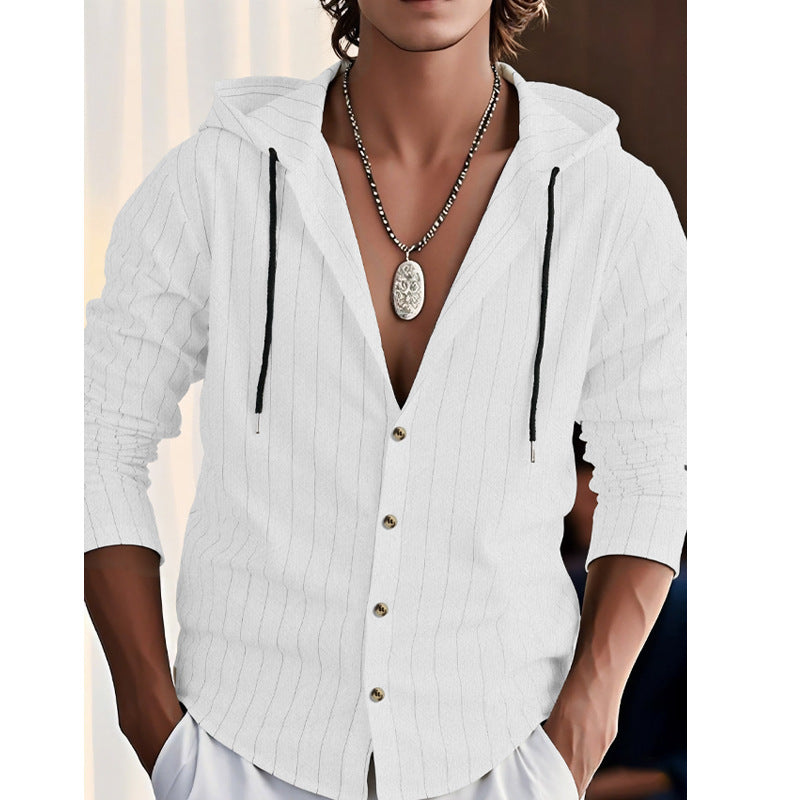 Herren modische Hemdjacke mit Kapuze und strukturiertem Design EB