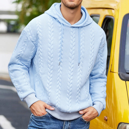 Herren nan Kapuzenpullover mit erhabenem Flechtrelief und weichem Innenfutter EB