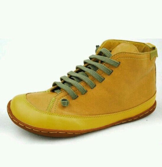 Damen Schnürstiefel mit modischer Textil-Oberfläche und rutschfester Sohle EB