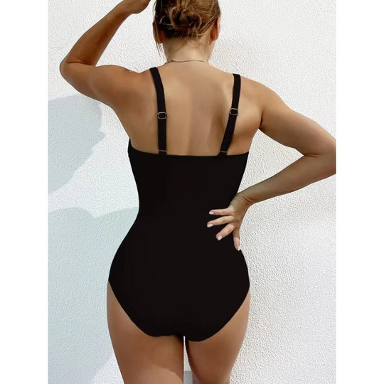 Damen Elegant geschnittene Badeanzug mit knotenfreiem Design EB