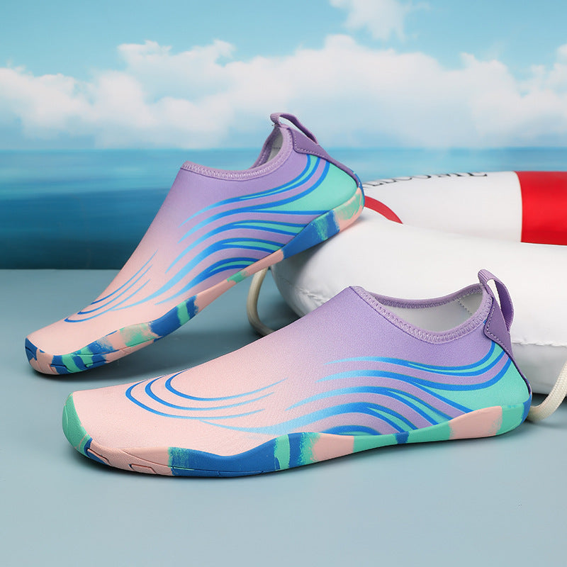 Damen flexible Aquaschuhe mit rutschfester Sohle und elastischem Schnürsystem EB