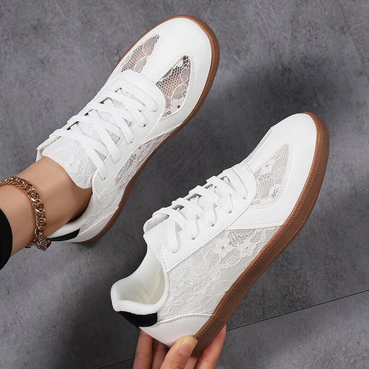 Damen Schnür-Sneaker mit hochwertiger Spitze und rutschfester Sohle EB