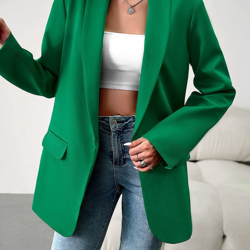 Damen Taillierter Offener Blazer EB