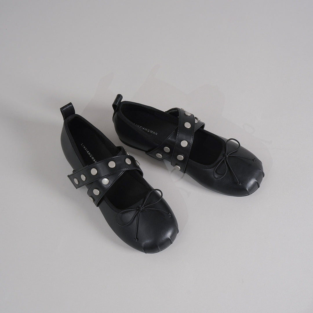 Damen Ballerinas mit modischem Schnallen- und Schleifendetail EB