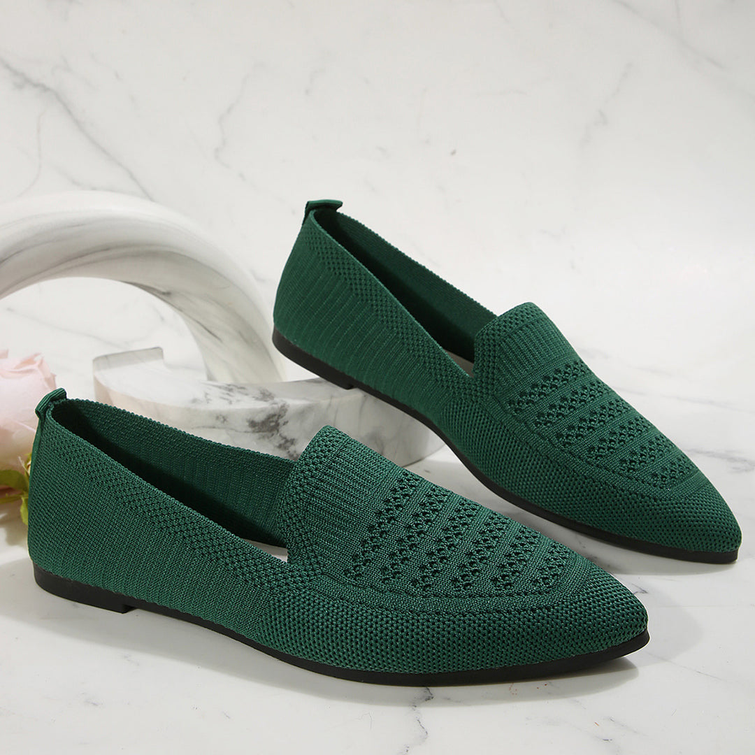 Damen Slipper mit atmungsaktivem Strickdesign EB