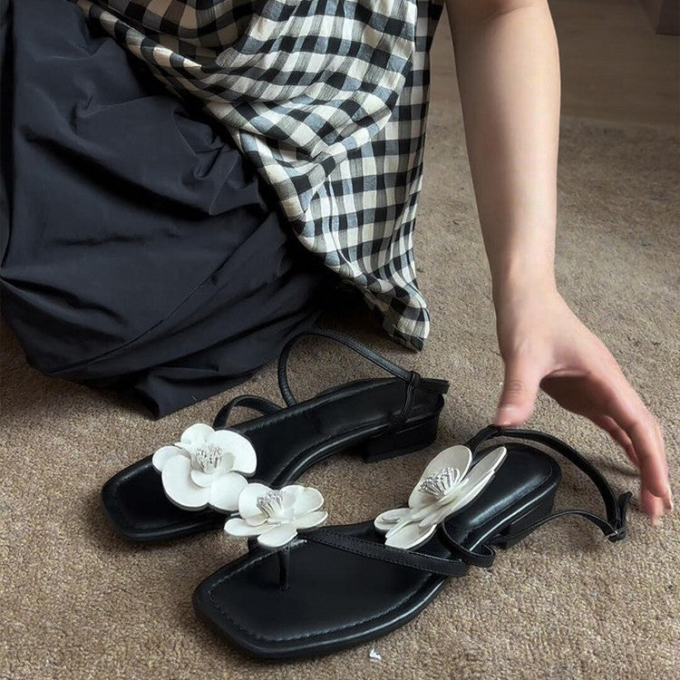 Damen Elegante Sandalen mit modischem Blütenakzent EB