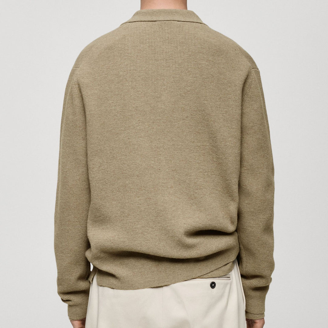 Herren Strickjacke mit modernem Kragen und hochwertigen Knöpfen EB