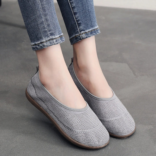 Damen bequeme Slip-On Schuhe mit atmungsaktivem Gewebe EB