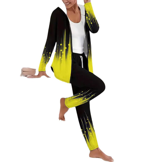 Damen Sportanzug mit kreativen Farbverlauf und bequemer Passform EB