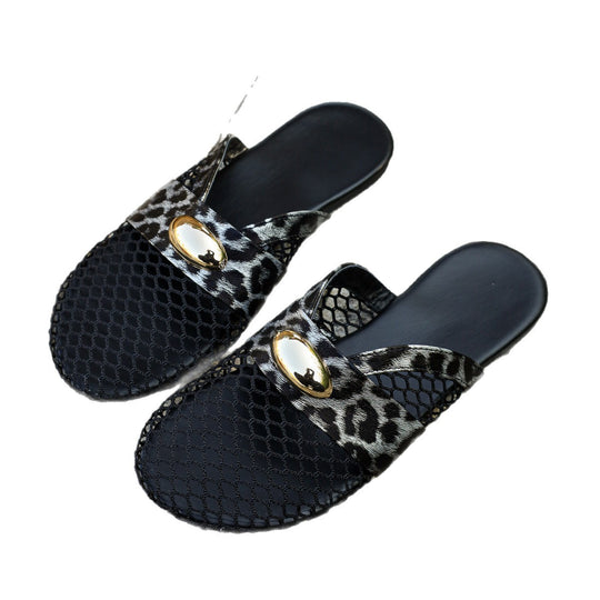 Damen Clogs mit modischem Netzdesign und eleganter Schnallenapplikation EB