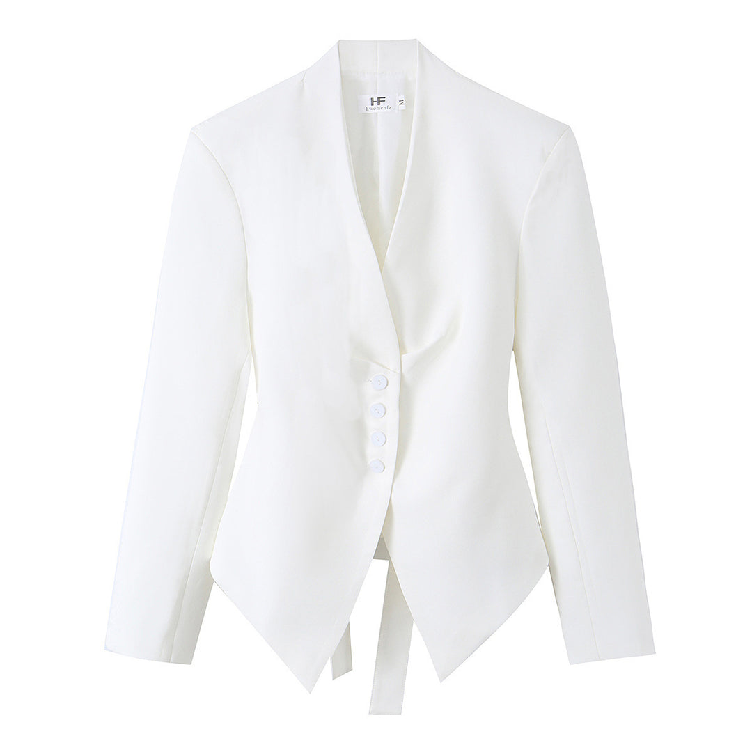 Damen nan taillierter Blazer mit asymmetrischem Saum und Wickeldetail EB
