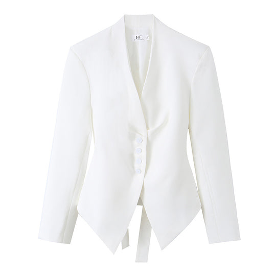 Damen nan taillierter Blazer mit asymmetrischem Saum und Wickeldetail EB
