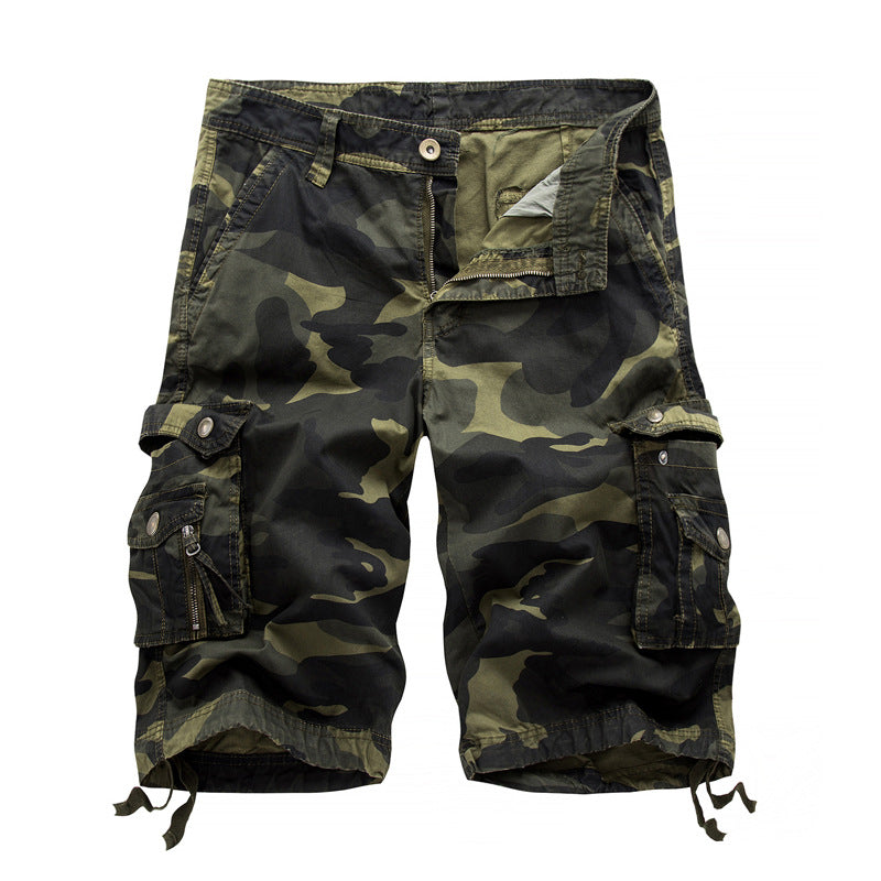 Herren taktische Cargoshorts mit multifunktionalen Taschen und verstellbarem Kordelzug EB