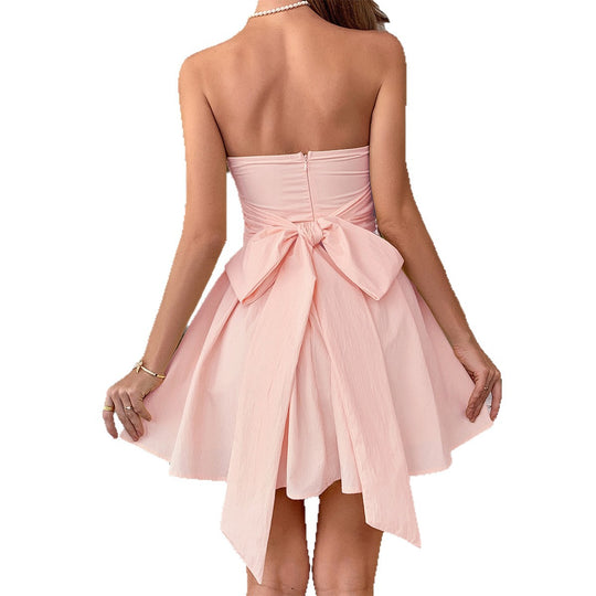 Damen Bandeau Sommerkleid mit fließendem Saum und schöner Silhouette EB
