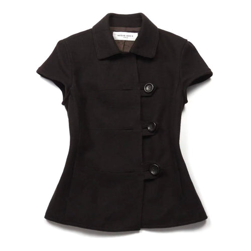 Damen Figurumspielende Kurzarmjacke mit Knopfdetails EB