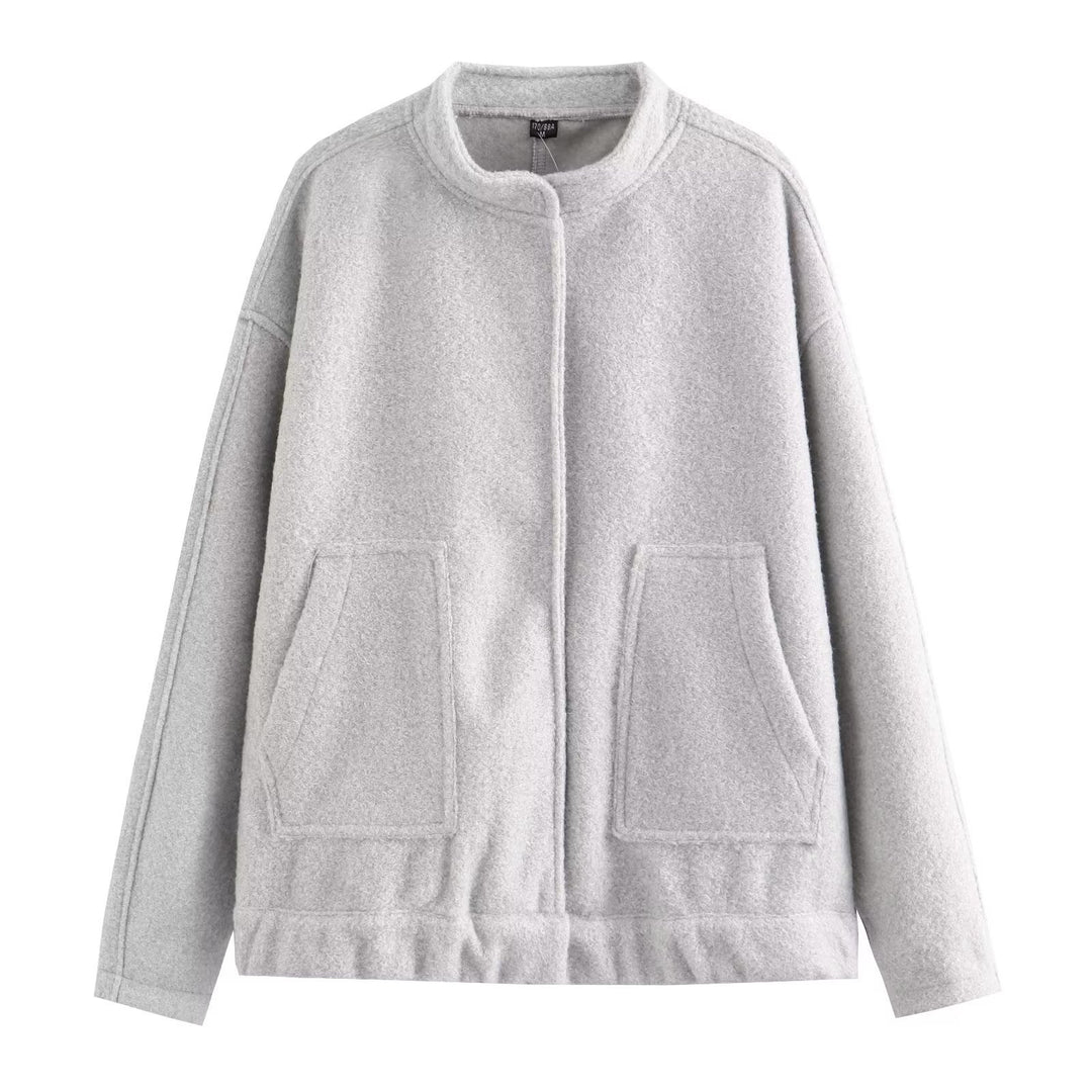 Damen Fleece-Jacke mit praktischen Taschen und elastischem Bund EB