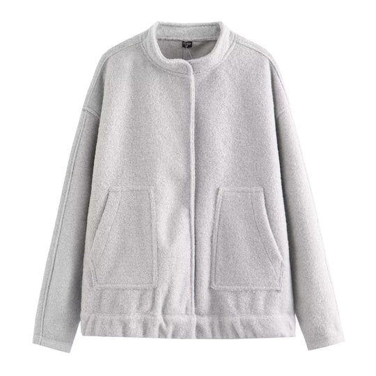 Damen Fleece-Jacke mit praktischen Taschen und elastischem Bund EB
