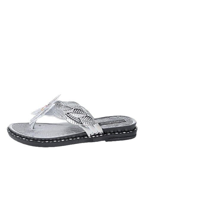 Damen Glamouröse Sandalen mit funkelnden Schmetterlings-Applikationen EB