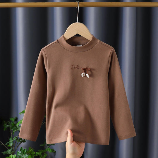 Mädchen Langarmshirt mit elegantem Stehkragen und filigraner Bestickung EB