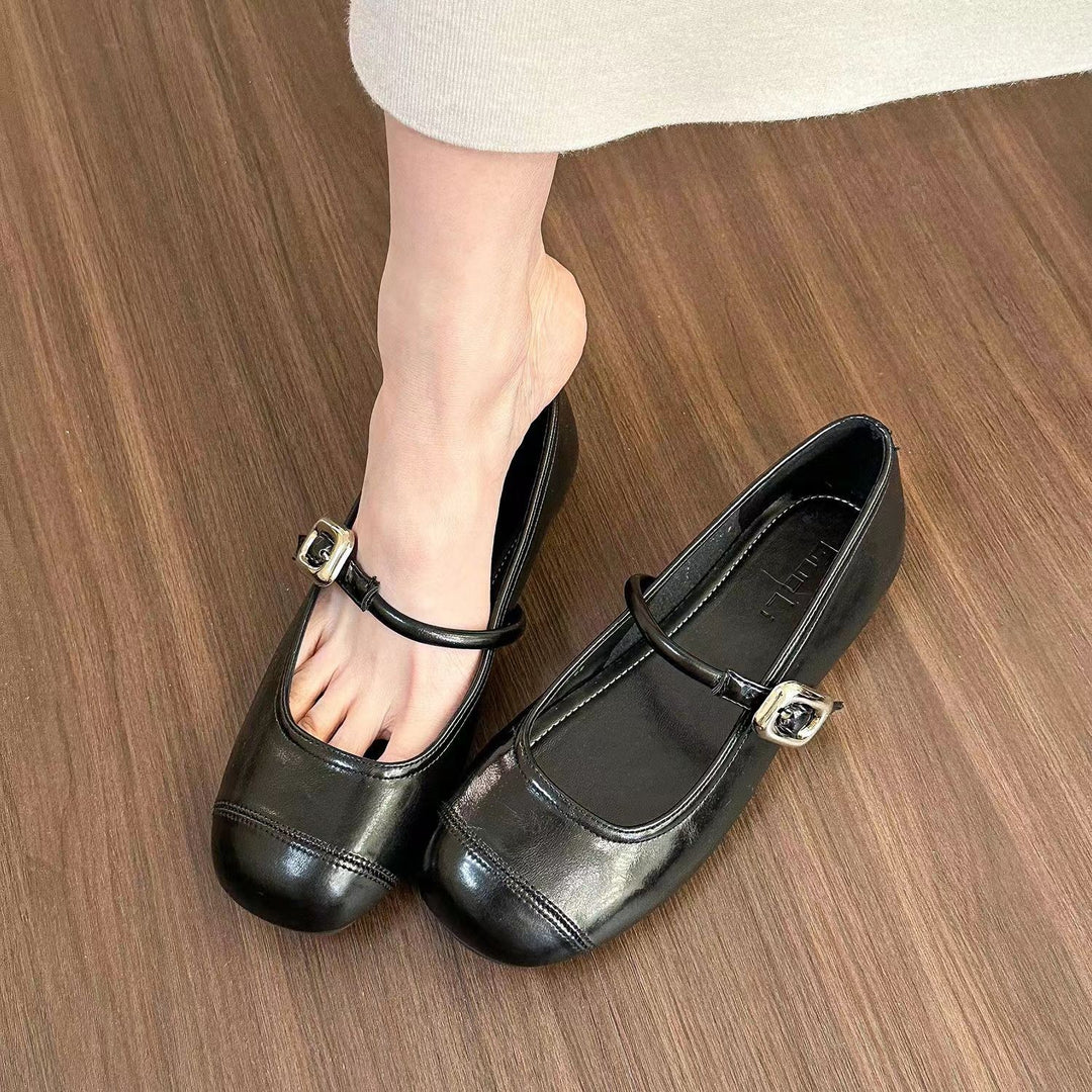 Damen Ballerinas mit dekorativem Schnallen-Detail und angenehmem Fußbett EB