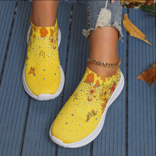 Schmetterlingsdruck Slip-On Schuhe EB