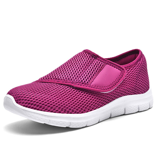 Damen bequeme und atmungsaktive Slip-On Sneakers mit elastischem Schnellverschluss EB